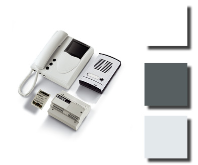  682E/SP - Κιτ για μία οικογένεια με Α/Μ θυροτηλεόραση Giotto και μπουτονιέρα σειράς 8000 επίτοιχη, 2 αγωγών