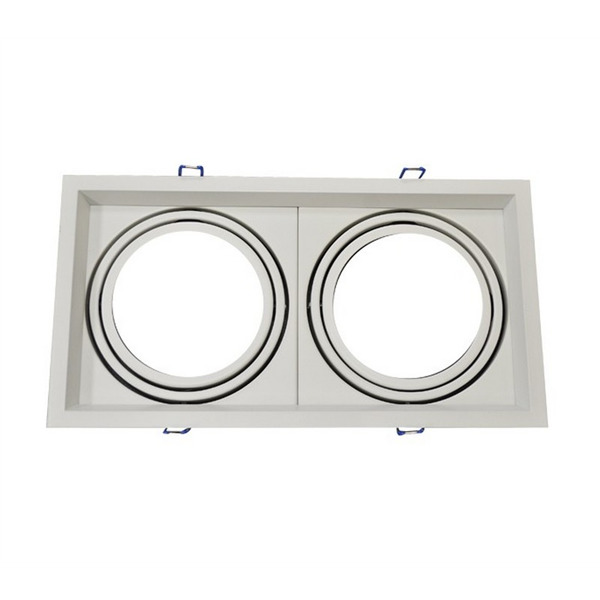 Βάση Σποτ Διπλή AR111Τετράγωνο Κινητό Νίκελ Ματ 