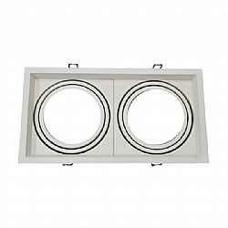 Βάση Σποτ Διπλή AR111Τετράγωνο Κινητό Νίκελ Ματ 