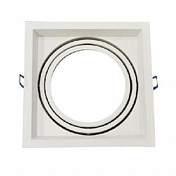 Βάση Σποτ Μονή AR111 Τετράγωνο Κινητό Νίκελ Ματ 