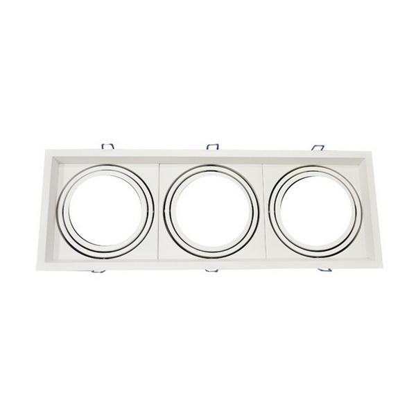 Βάση Σποτ Τριπλή AR111 Τετράγωνο Κινητό Λευκή 