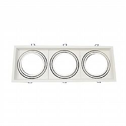 Βάση Σποτ Τριπλή AR111 Τετράγωνο Κινητό Λευκή 