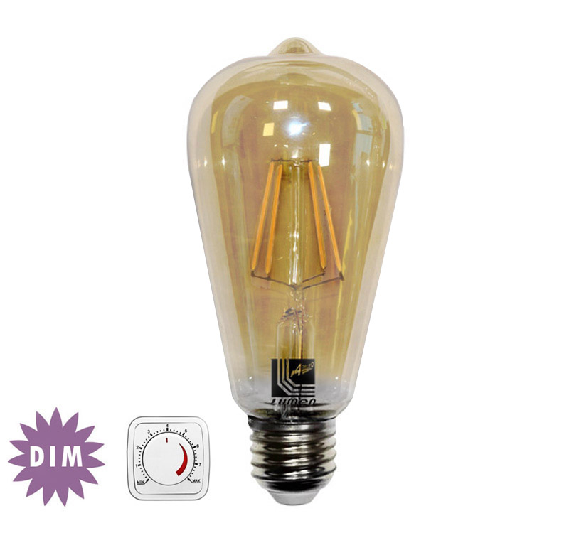 LED COG ΑΒΟΚΑΝΤΟ ΜΕΛΙ ST64 Φ64 Ε27 6W 230V ΝΤΙΜΑΡΙΖ. ΘΕΡΜΟ