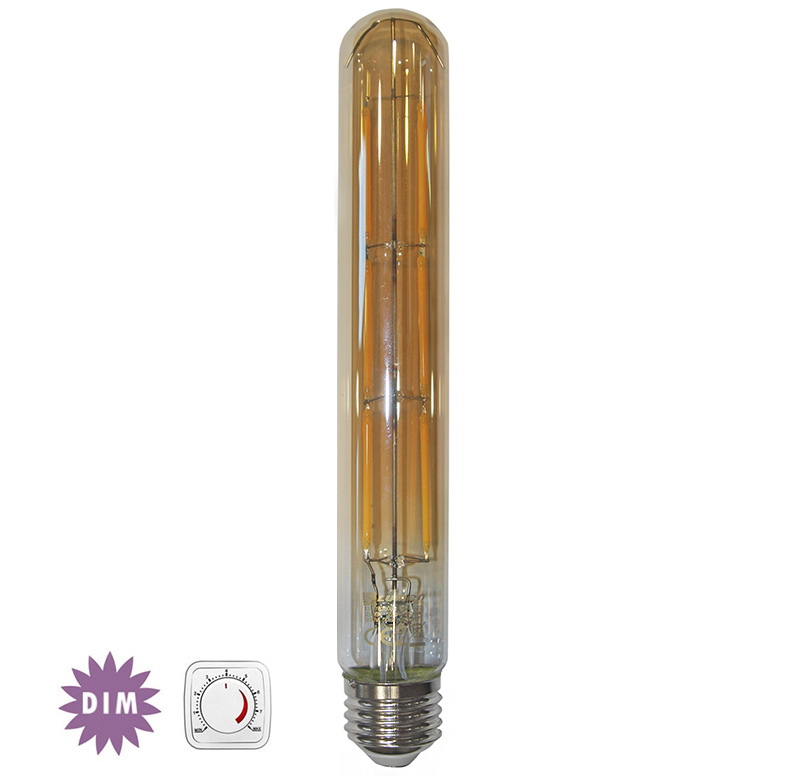 LED COG ΣΩΛΗΝΑΣ ΜΕΛΙ L:225mm D:30mm Ε27 6W 230V ΝΤΙΜ.ΘΕΡΜΟ