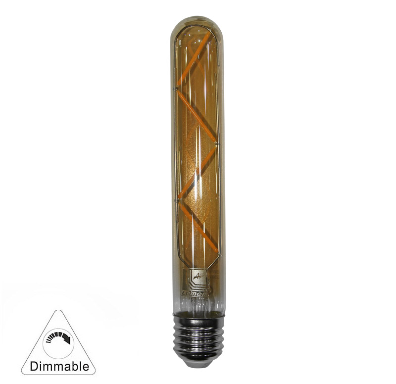 LED COG ΣΩΛΗΝΑΣ ΜΕΛΙ L:185mmD:30mm Ε27 6W 230V ΝΤΙΜ.ΘΕΡΜΟ