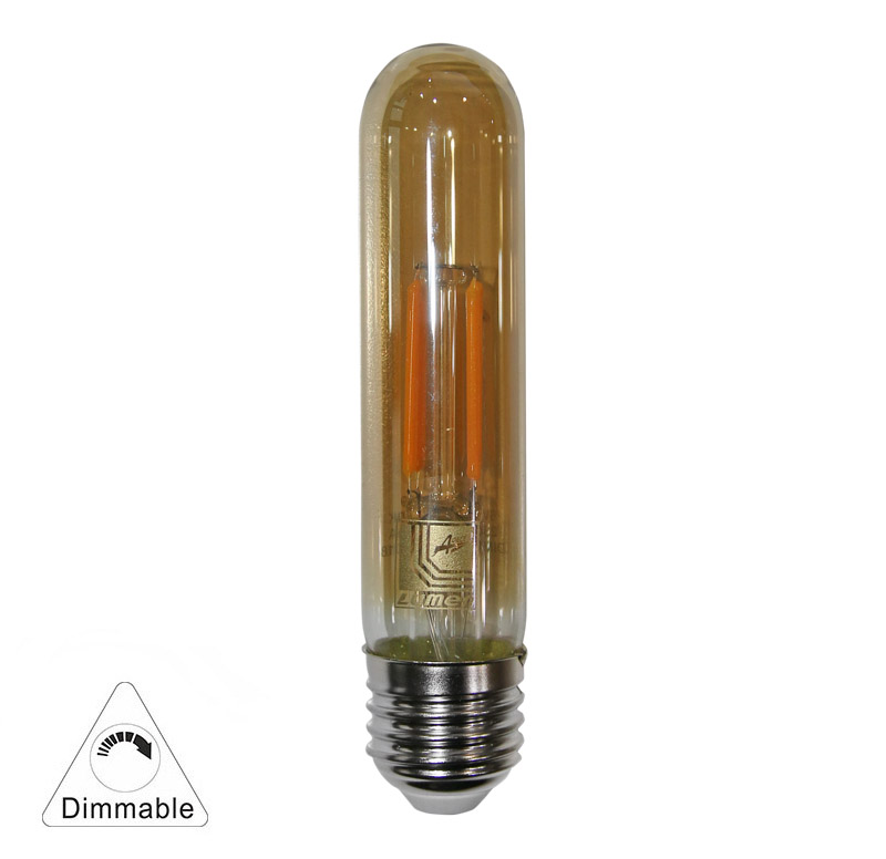 LED COG ΣΩΛΗΝΑΣ ΜΕΛΙ L:125mmD:30mm Ε27 6W 230V ΝΤΙΜ.ΘΕΡΜΟ