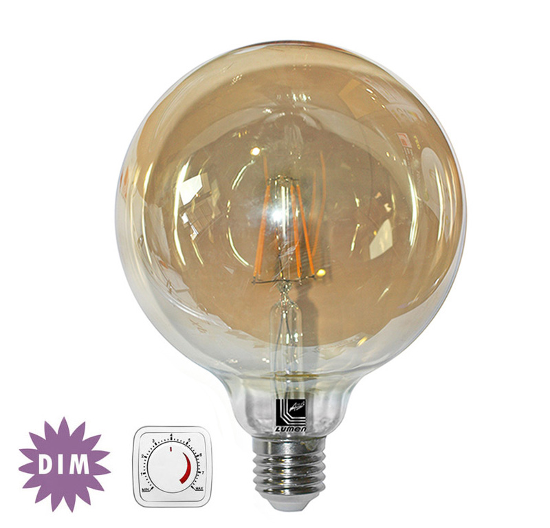LED COG GLOBE ΜΕΛΙ Φ125 Ε27 6W 230V ΝΤΙΜΑΡΙΖΟΜΕΝΟ ΘΕΡΜΟ