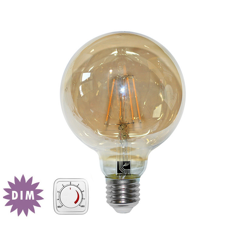 LED COG GLOBE ΜΕΛΙ Φ95 Ε27 6W 230V ΝΤΙΜΑΡΙΖΟΜΕΝΟ ΘΕΡΜΟ