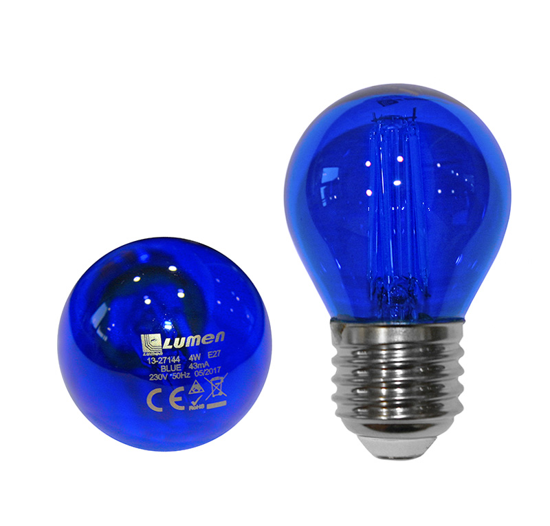 LED COG ΣΦΑΙΡΙΚΟ Ε27 4W 230V ΜΠΛΕ