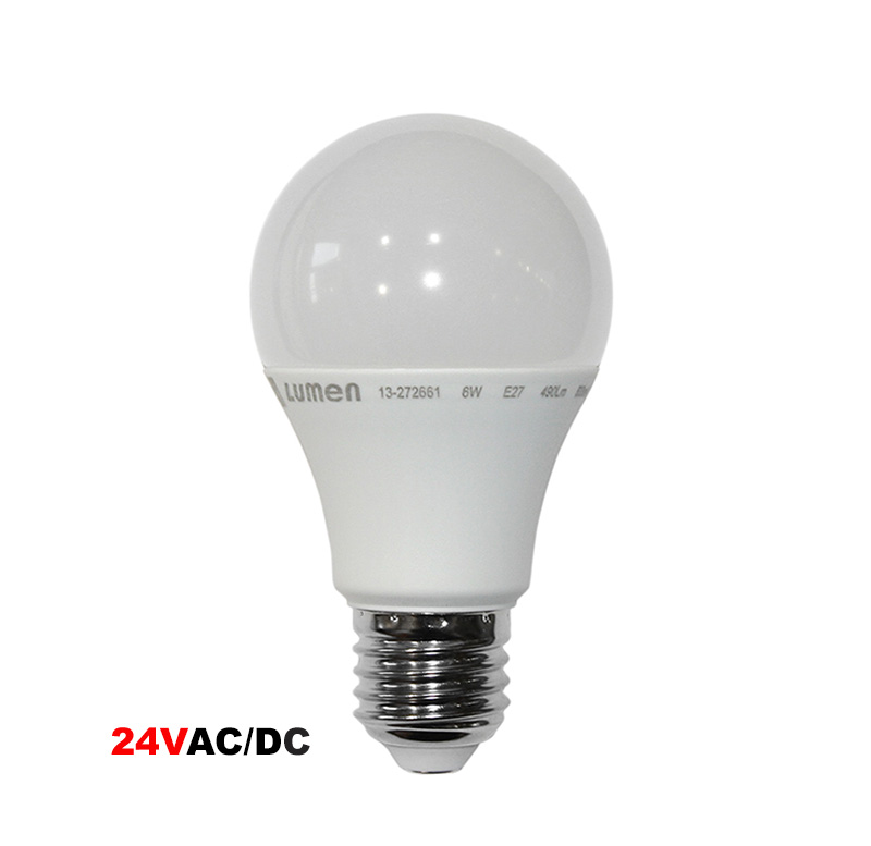 LED ΑΧΛΑΔΙ ΜΑΤ Ε27 6W 24V AC/DC ΛΕΥΚΟ