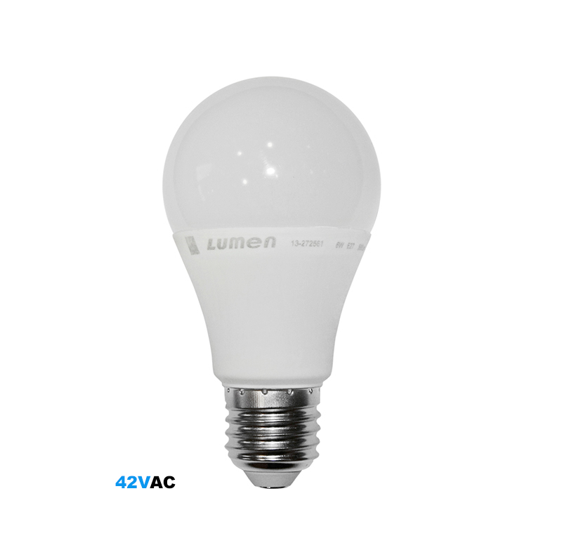 LED ΑΧΛΑΔΙ ΜΑΤ Ε27 6W 42VAC ΛΕΥΚΟ