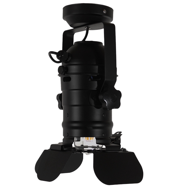 Vintage Industrial Φωτιστικό Οροφής Μονόφωτο Μαύρο Μεταλλικό GloboStar DETROIT 01372