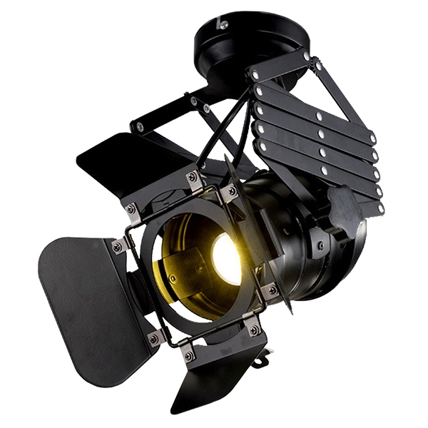 Vintage Industrial Φωτιστικό Οροφής Μονόφωτο Μαύρο Μεταλλικό GloboStar BROADWAY 01140