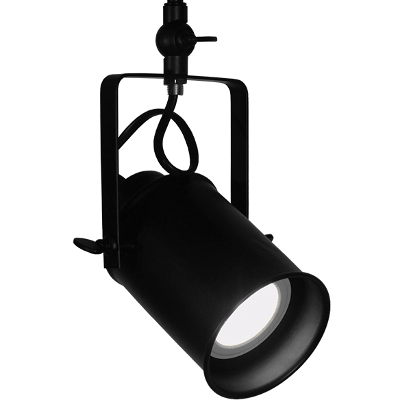 Vintage Φωτιστικό Οροφής Μονόφωτο Μαύρο Μεταλλικό Ράγα Φ10 GloboStar HOLLYWOOD 01153