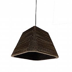 Vintage Κρεμαστό Φωτιστικό Οροφής Μονόφωτο 3D από Επεξεργασμένο Σκληρό Καφέ Χαρτόνι Καμπάνα Φ38 GloboStar CORFU 01295