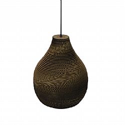 Vintage Κρεμαστό Φωτιστικό Οροφής Μονόφωτο 3D από Επεξεργασμένο Σκληρό Καφέ Χαρτόνι Καμπάνα Φ30 GloboStar MYKONOS 01292