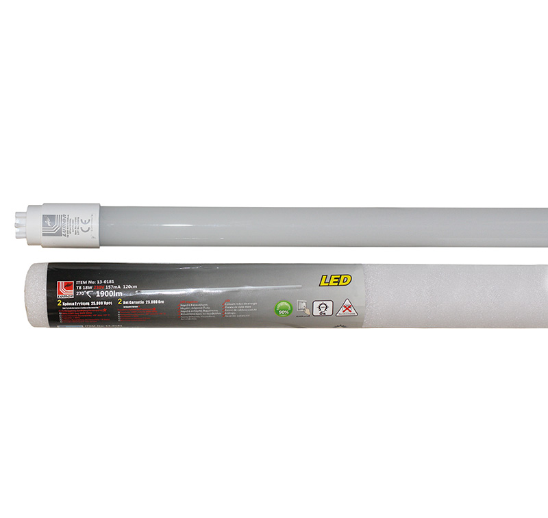 LED ΛΑΜΠΑ ΓΥΑΛΙΝΗ T8 120cm 18W 230V ΘΕΡΜΟ
