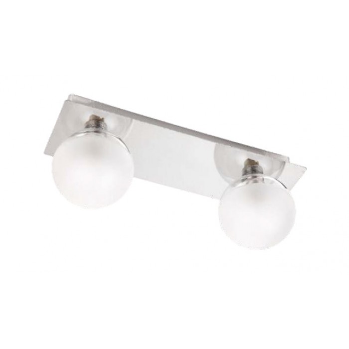 ΦΩΤΙΣΤΙΚΟ ΤΟΙΧΟΥ ΑΠΛΙΚΑ ΜΠΑΝΙΟΥ ΓΥΑΛΙΝΟ ΜΕ ΜΕΤΑΛΛΟ ΝΤΟΥΙ 2xG9 