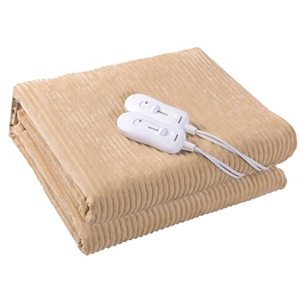 Ηλεκτρικό Επίστρωμα PREB-81082 Primo Διπλό 160x140cm Stripe Flannel Μπέζ