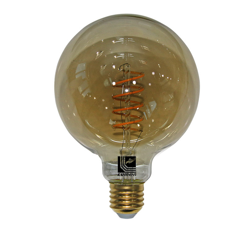 LED ΛΑΜΠΑ COG SPIRAL GLOBE Φ125 SMOKY Ε27 6W ΝΤΙΜΑΡΙΖ.ΘΕΡΜΟ