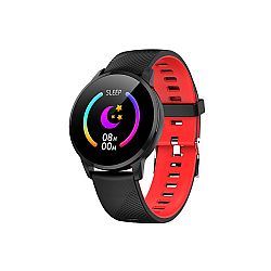Smartwatch No brand Y16, 43mm, Bluetooth, IP67, Μαύρο -Κόκκινο - 73039