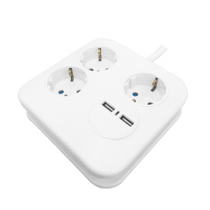 ΠΟΛΥΠΡΙΖΟ ΜΕ 3 ΠΡΙΖΕΣ 16A ΚΑΙ 2 ΘΥΡΕΣ USB 250V 16A