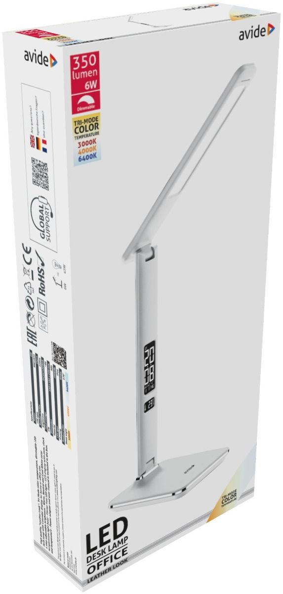 Avide LED Desk Lamp Office Leather Calendar White 6W