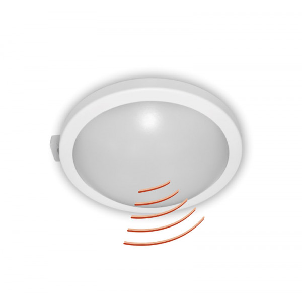 LED ΧΕΛΩΝΑ ΣΤΡΟΓΓΥΛΗ ΜΕ ΑΝΙΧΝ.ΚΙΝΗΣ. Φ213mm 15W 4000K IP64 ΛΕΥΚΟ