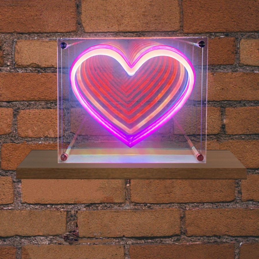 NEON LED STRIPS HEART NEON@TRANSPARENT FRAME|USB ΚΑΛΩΔΙΟ 1MT|5V