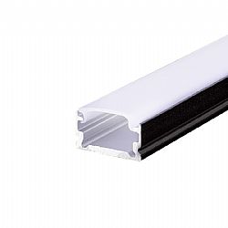BLACK MICRO ALUMINUM PROFILE WITH OPAL PC DIFFUSER 2m/pc