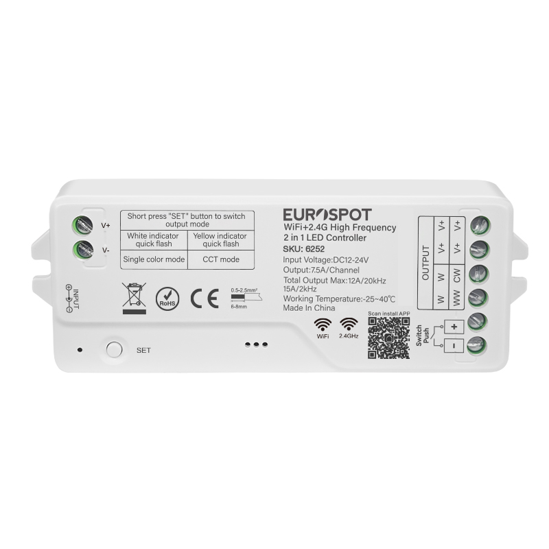 EuroSpot Led High Frequency Controller 2in1 Tuya WiFi+ 2.4RF+ Push Dim