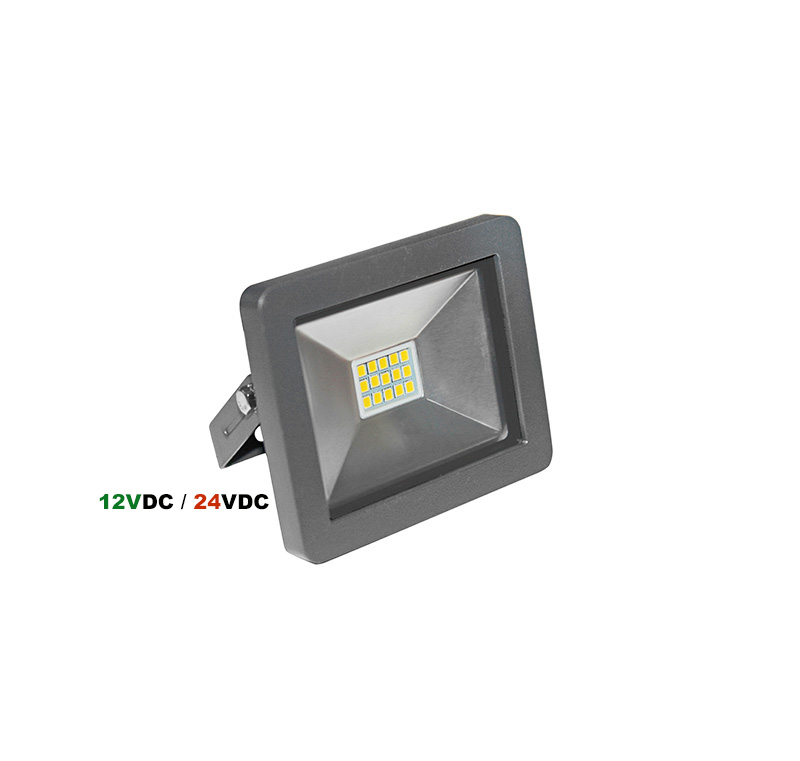 ΠΡΟΒΟΛ.LED-SMD slim 10W 12/24VDC 4000K ΛΕΥΚΟ IP65 ΑΝΘΡΑΚΙ