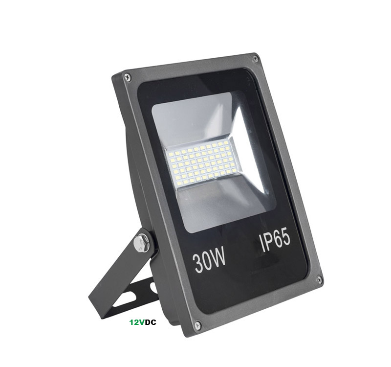 ΠΡΟΒΟΛΕΑΣ LED-SMD 30W 12VDC 6400K ΨΥΧΡΟ IP65 ΑΝΘΡΑΚΙ