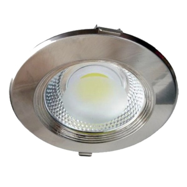 Φωτιστικό Inox Led COB στρογγυλό 15watt Θερμό λευκό 