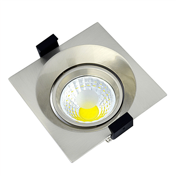 Τετράγωνο Σποτ Led Χωνευτό Κινητό 8 Watt Φυσικό Λευκό Inox 